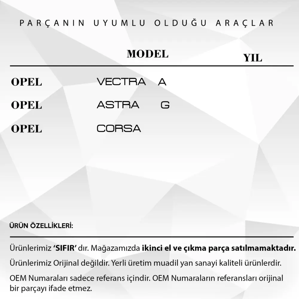 Luce Interna Tetto per Opel Astra G, Corsa, Vectra A
