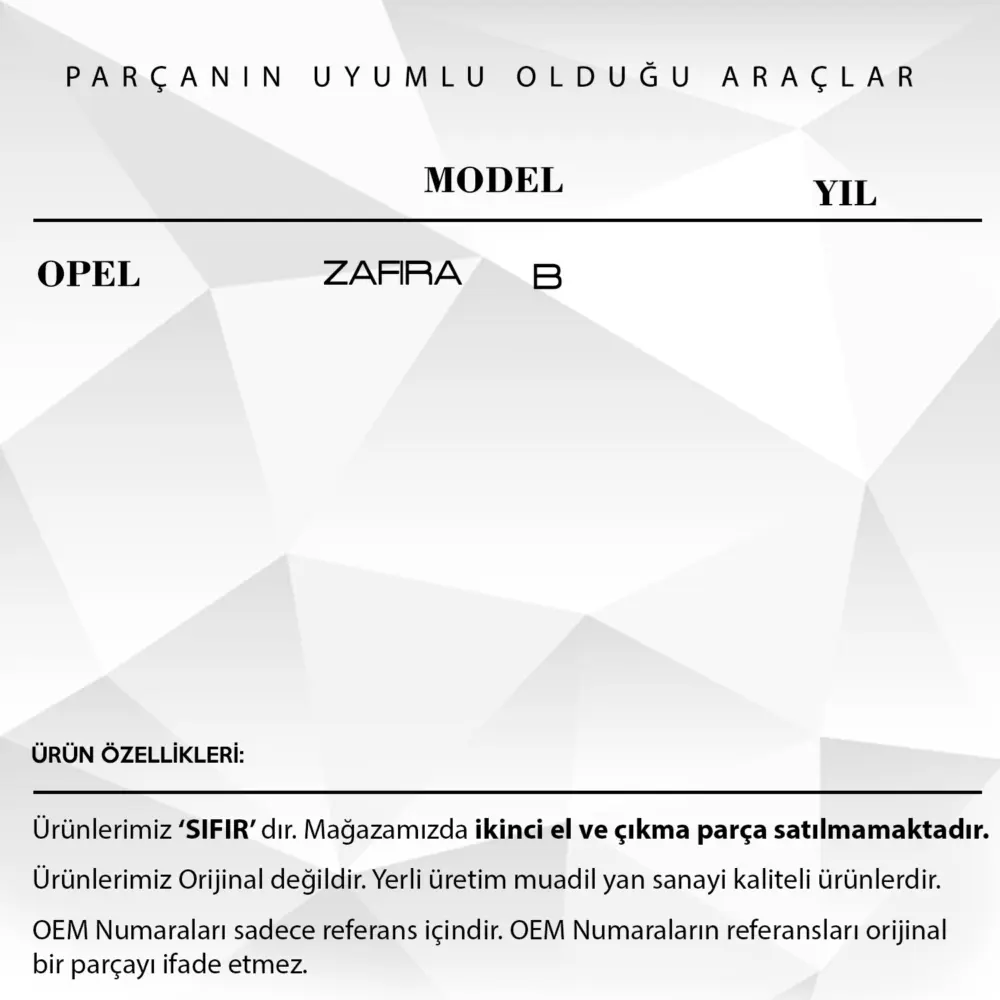 Luce Interna Tetto per Opel Zafira B (2005-2014)