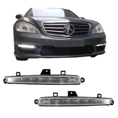 Luci Diurne Anteriori 2 Pezzi per Mercedes Classe S W221 06-13 a Design S65
