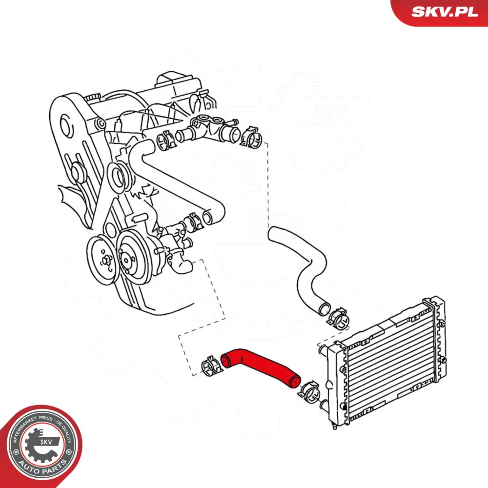 Manicotto radiatore radiatore per VW Passat B3/b4 (3A2) Golf II (19E) 357121051B