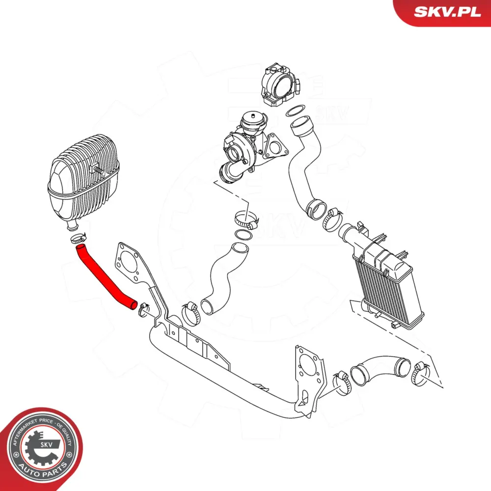 Manicotto turbina per Audi A4 B7 (8EC) A4 B7 Avant (8ED) A4 B6 (8E2) 8E0145832N