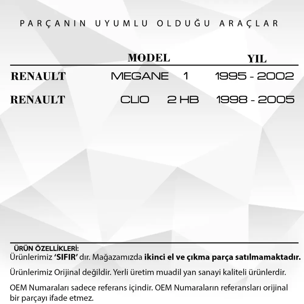 Maniglia Interna Apertura Porta Destra e Sinistra per Renault Megane 1, Clio2