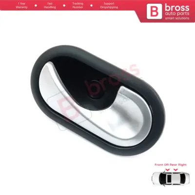 Maniglia Interna Porta Destra Nero Cromato per Renault Scenic Megane Twingo