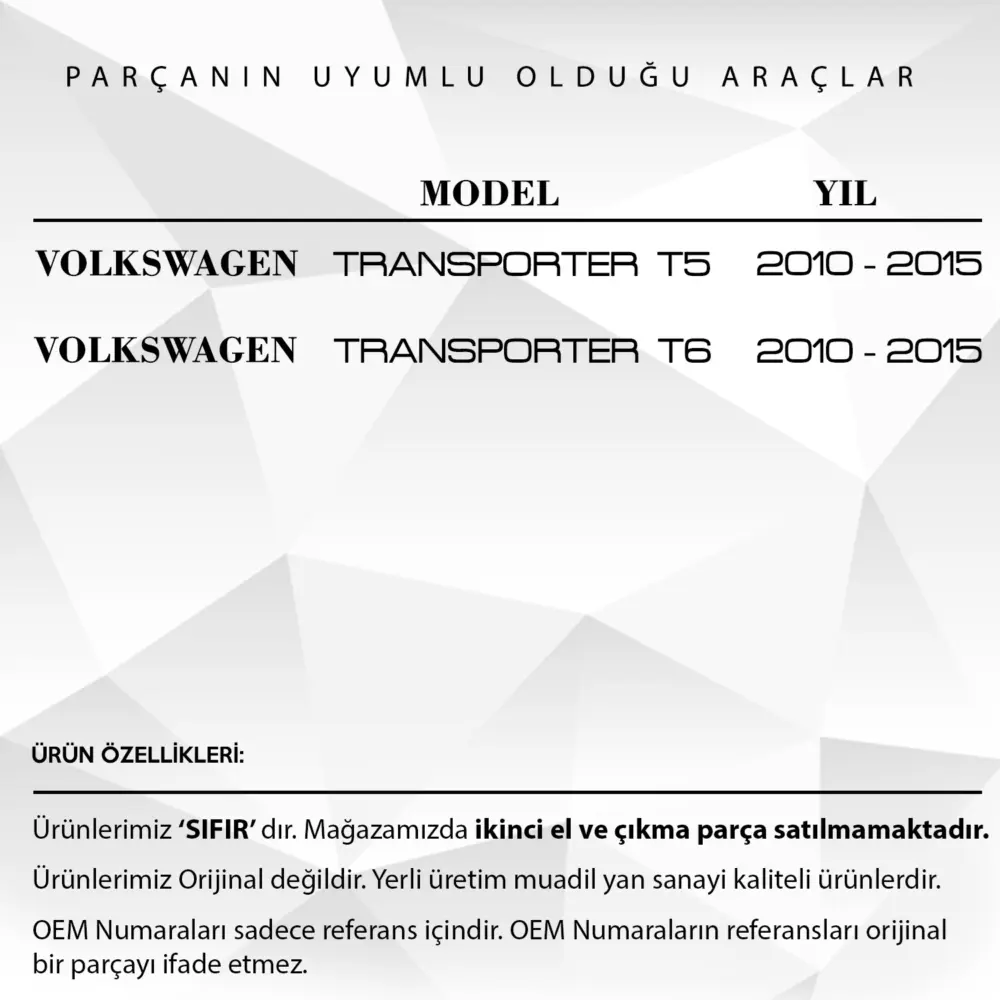 Maniglia Portiera per Volkswagen Transporter T5 T6