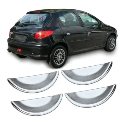 Maniglie Copri Incavo Cromate Opache per Peugeot 206 1998-2009