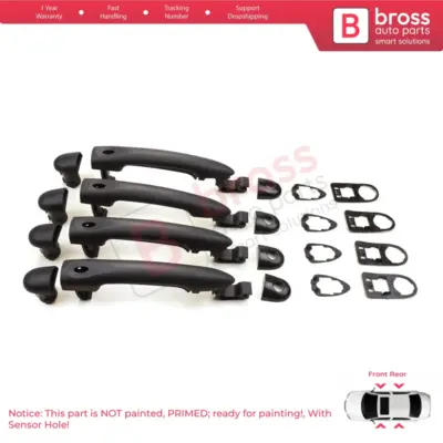 Maniglie Esterne con Foro Sensore 4 Pezzi per Renault Fluence Megane 3 Clio 4