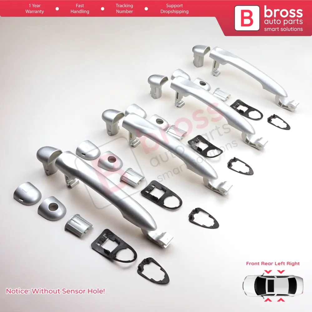 Maniglie Esterne Cromate 4 Pezzi per Renault Fluence Megane 3 Clio 4 Scenic 3