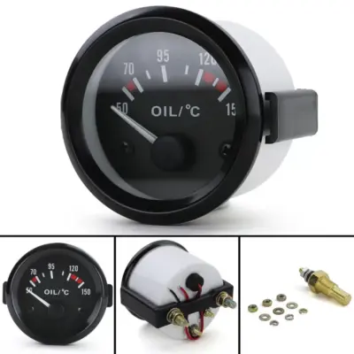 Manometro Ausiliario Temperatura Olio 52mm Classic Nero Universale