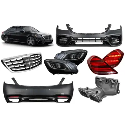 Minigonne Design Tipo S63 per Mercedes Classe S W222 2017-2020 Senza Minigonne