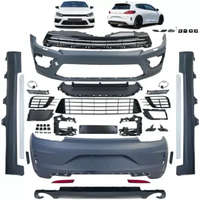 Minigonne Laterali Paraurti Griglia Luci Diurne per VW Scirocco Iii Facelift