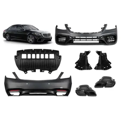 Minigonne Tuning Tipo 63 con Terminali Neri per Mercedes Classe S W222 2017-2020