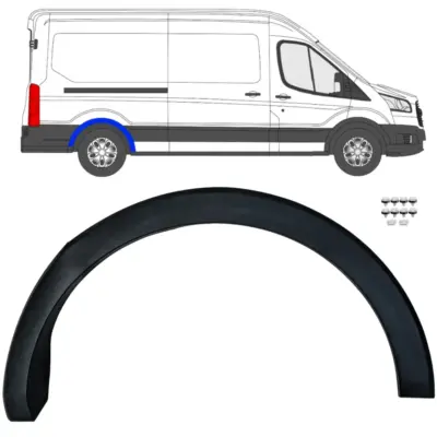 Modanature Cornice Passaruota Posteriore Destra per Ford Transit V363 2014-2019