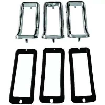 Modanature Fanali Posteriori 3 Pezzi Cromate Nere per Ford Mustang 68