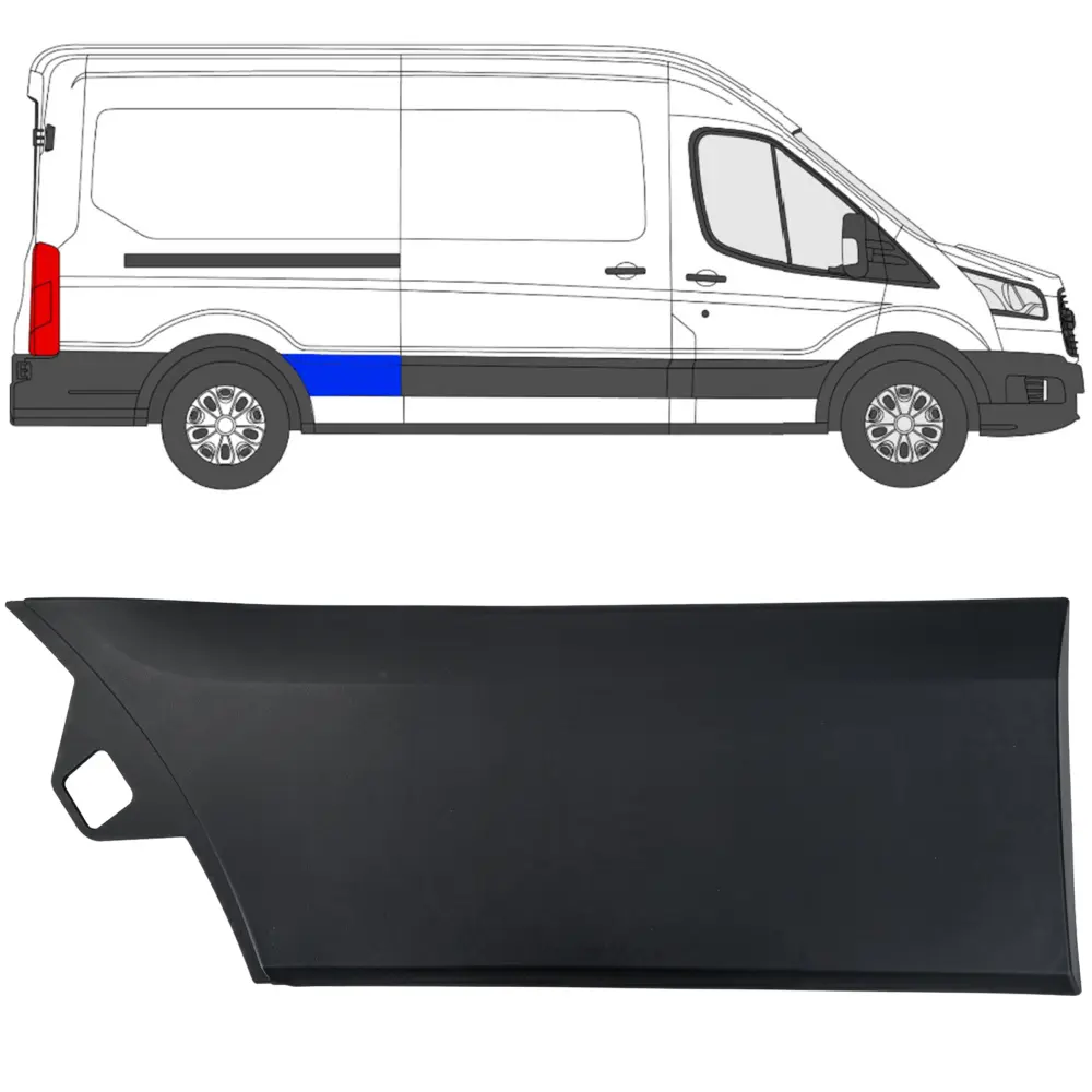 Modanature Laterali per Ford Transit V363 2014-2019 L3 L4 Destra Non Verniciate