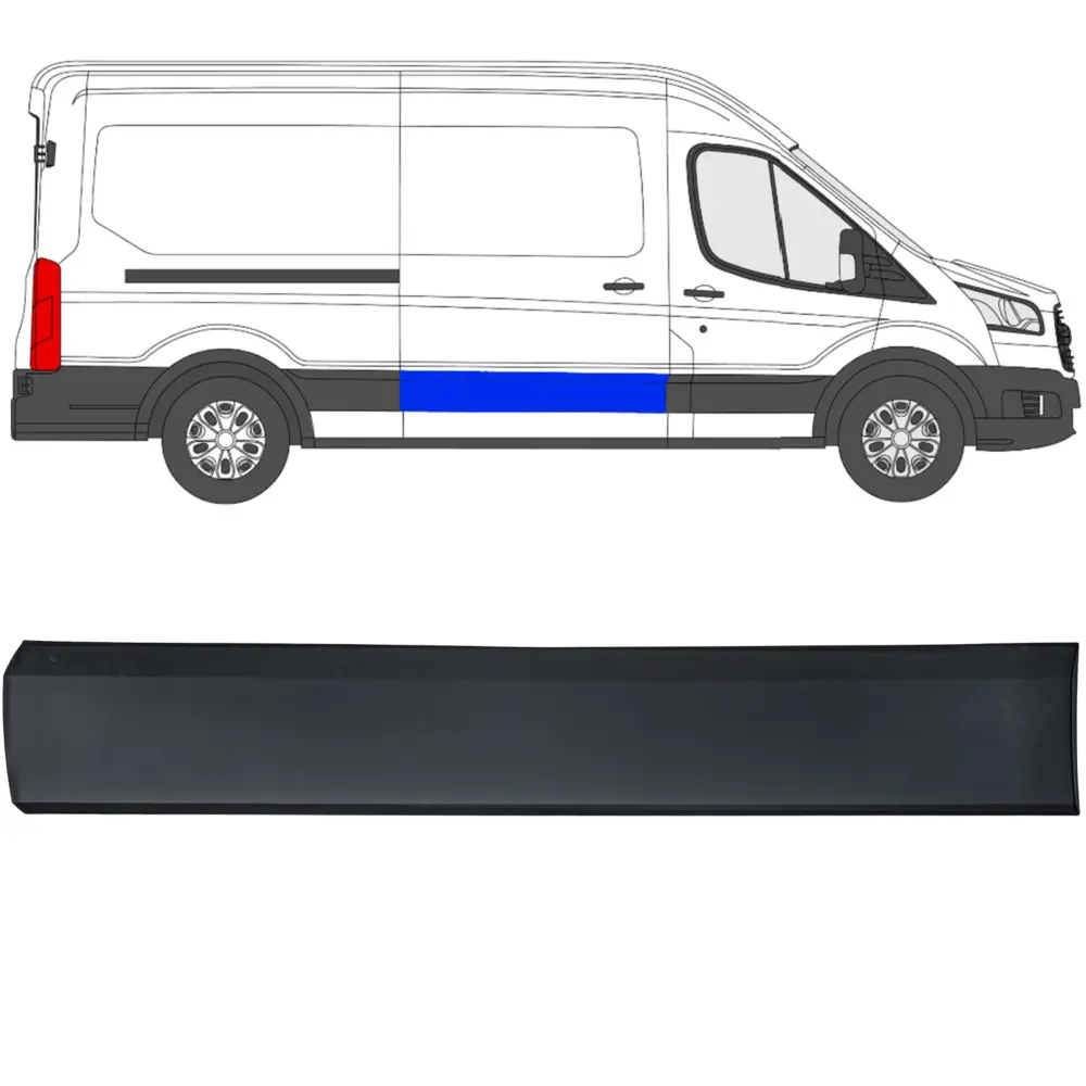 Modanature Schiebetura Destra per Ford Transit V363 (2014-2019) L2 L3