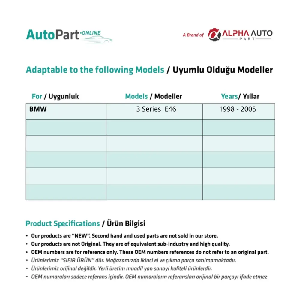 Molla di Rifinitura per Tetto Apribile per BMW E36 E46 Serie 3