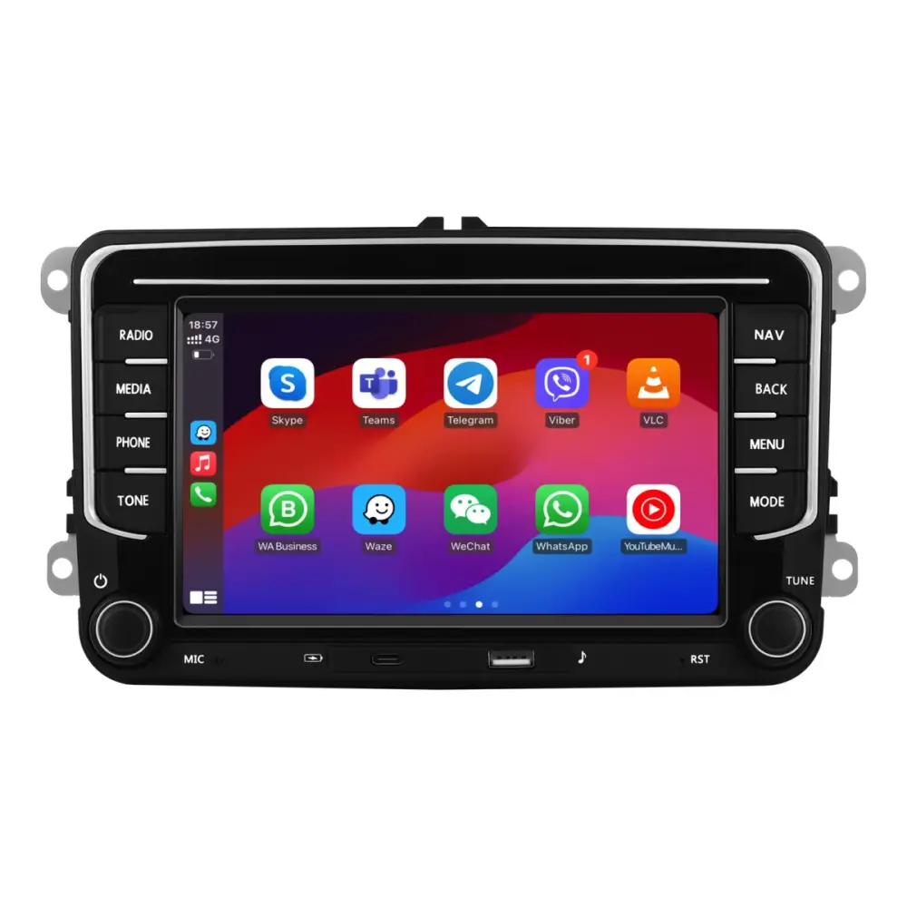 Navigatore 7 Pollici 4gb Ram 64gb Apple Carplay Android Auto Skoda
