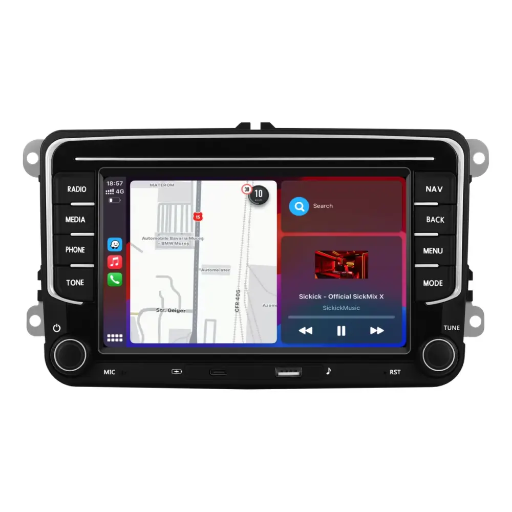 Navigatore 7 Pollici 4gb Ram 64gb Apple Carplay Android Auto Skoda