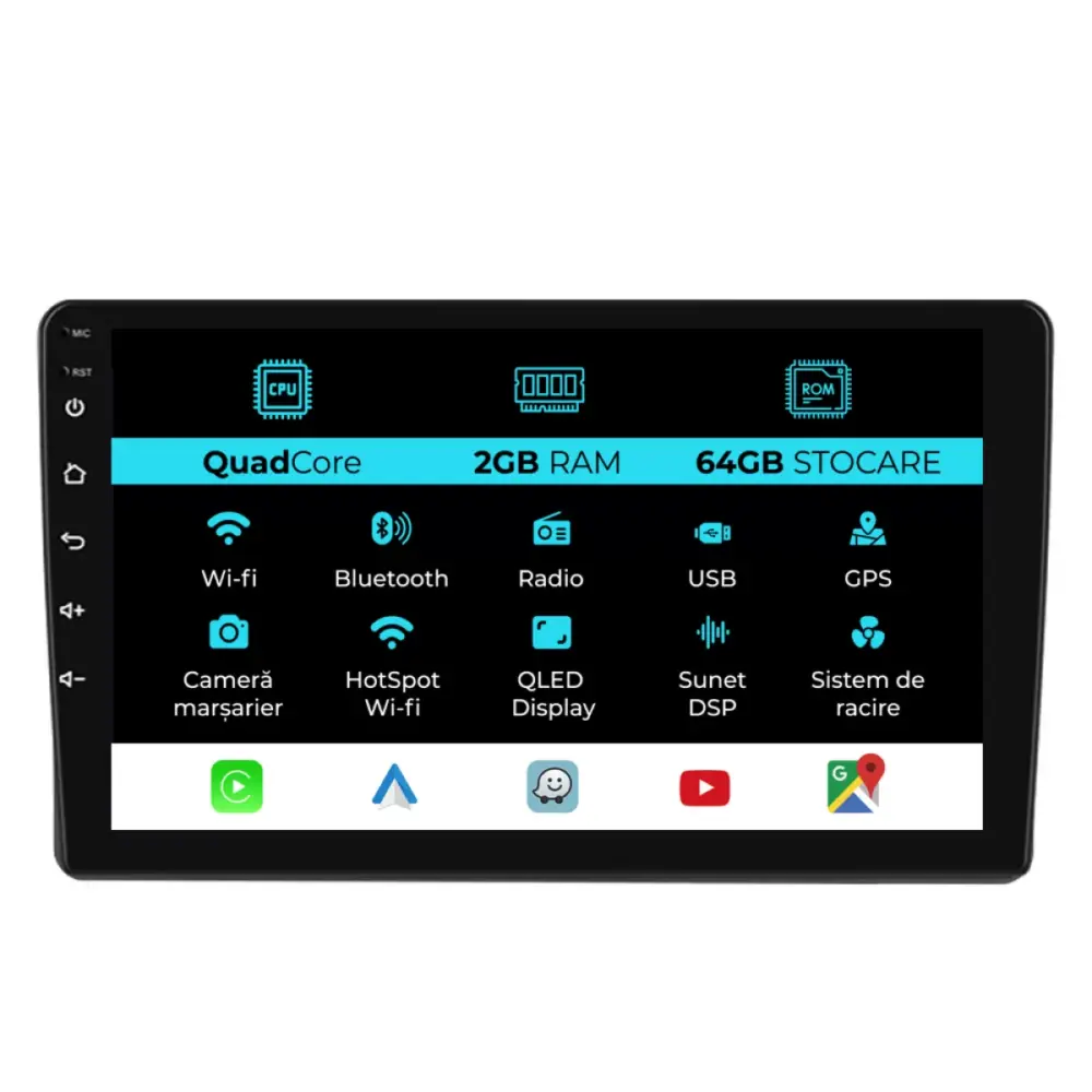 Navigatore 9 Pollici 2gb Ram 64gb Storage Carplay per Ford Focus Transit
