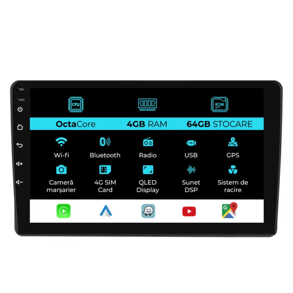 Navigatore 9 Pollici 4gb Ram 64gb Storage Carplay per Peugeot 407 2004-2011