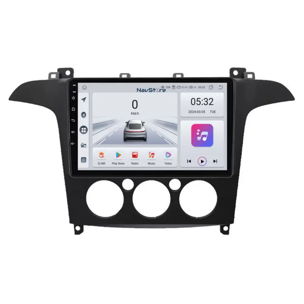 Navigatore 9 Pollici Bluetooth Wifi Carplay per Ford S-max 2006-2015