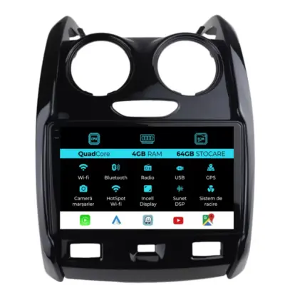 Navigatore 9 Pollici Quadcore 4gb Ram 64gb Storage Carplay per Dacia Duster