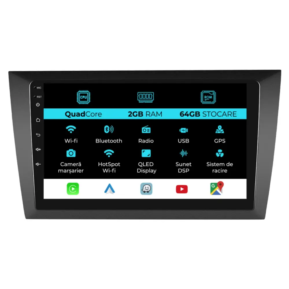Navigatore Android 9 Pollici 2gb Ram 64gb Carplay per Volkswagen Golf 6