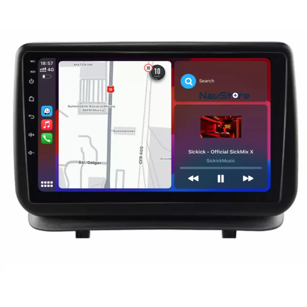Navigatore Android 9 Pollici 2gb Ram 64gb Storage Carplay per Renault Clio 3