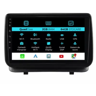 Navigatore Android 9 Pollici 2gb Ram 64gb Storage Carplay per Renault Clio 3