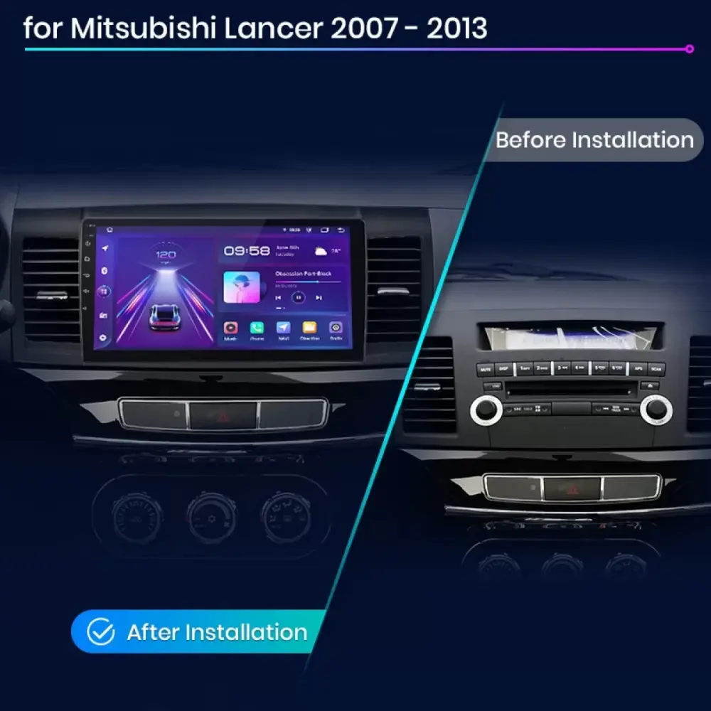 Navigatore Android 9 Pollici 4gb Ram 64gb Mitsubishi Lancer 2007-2013
