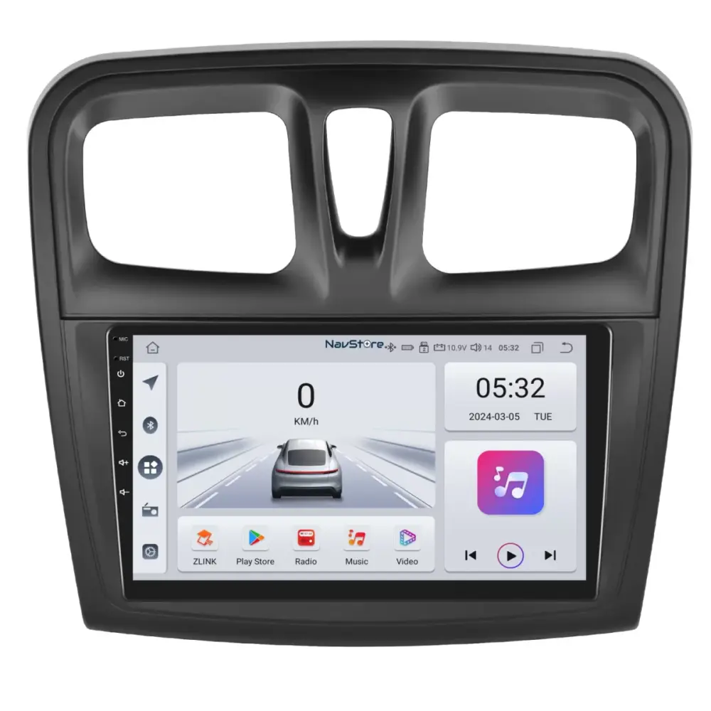 Navigatore Android 9 Pollici 4gb Ram 64gb Storage Bluetooth Carplay per Dacia