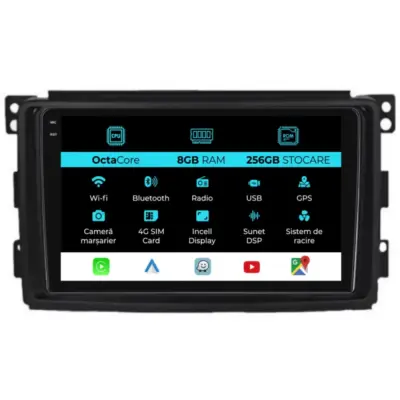 Navigatore Dedicato 10 Pollici Android Auto Carplay per Smart Forfour 2005-2010