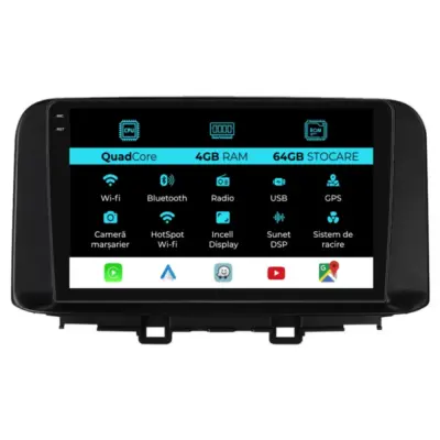 Navigatore Dedicato 10 Pollici Quadcore Android Auto per Hyundai Kona 2017-2023