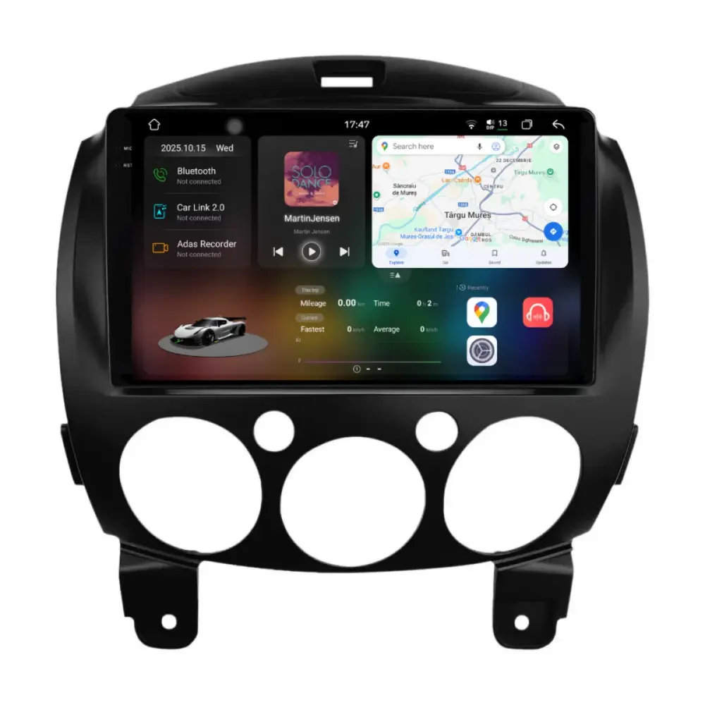 Navigatore Dedicato 12gb Ram 256gb Android Auto Carplay per Mazda 2 2007-2014