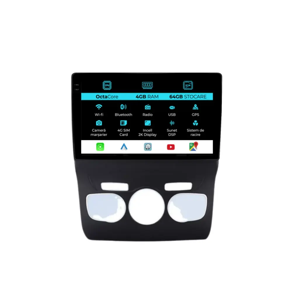 Navigatore Dedicato 2K 4gb Ram 64gb Android Auto Carplay per Citroën C4L