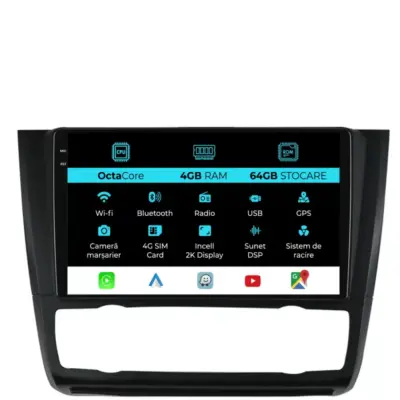Navigatore Dedicato 2K 4gb Ram 64gb Carplay per BMW Serie 1 E81 E82 E87 E88