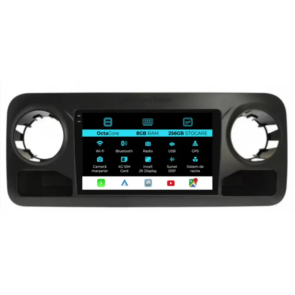 Navigatore Dedicato 2K 8gb Ram 256gb Android Auto Carplay per Mercedes Sprinter