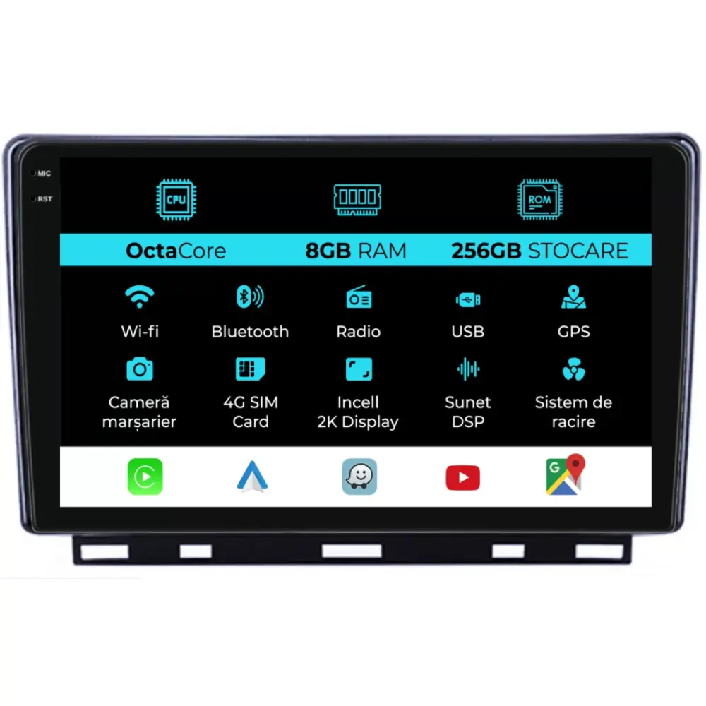 Navigatore Dedicato 2K 8gb Ram 256gb Android Auto Carplay per Renault Clio 5