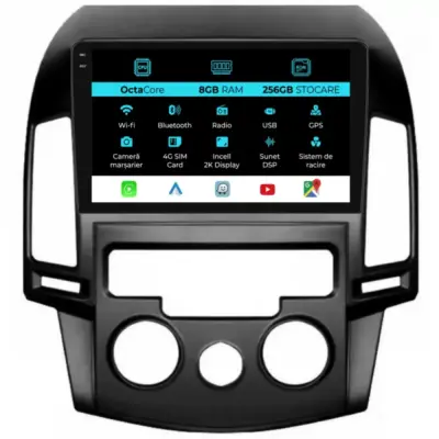 Navigatore Dedicato 8gb Ram 256gb Android Auto Carplay per Hyundai I30 2007-2012