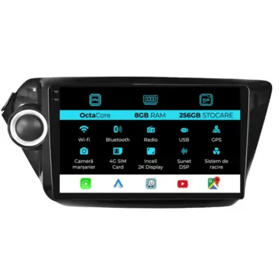 Navigatore Dedicato 8gb Ram 256gb Android Auto Carplay per Kia Rio 2011-2016