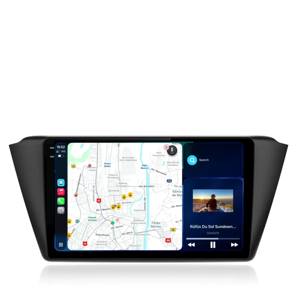 Navigatore Dedicato 8gb Ram 256gb Android Auto Carplay per Skoda Fabia