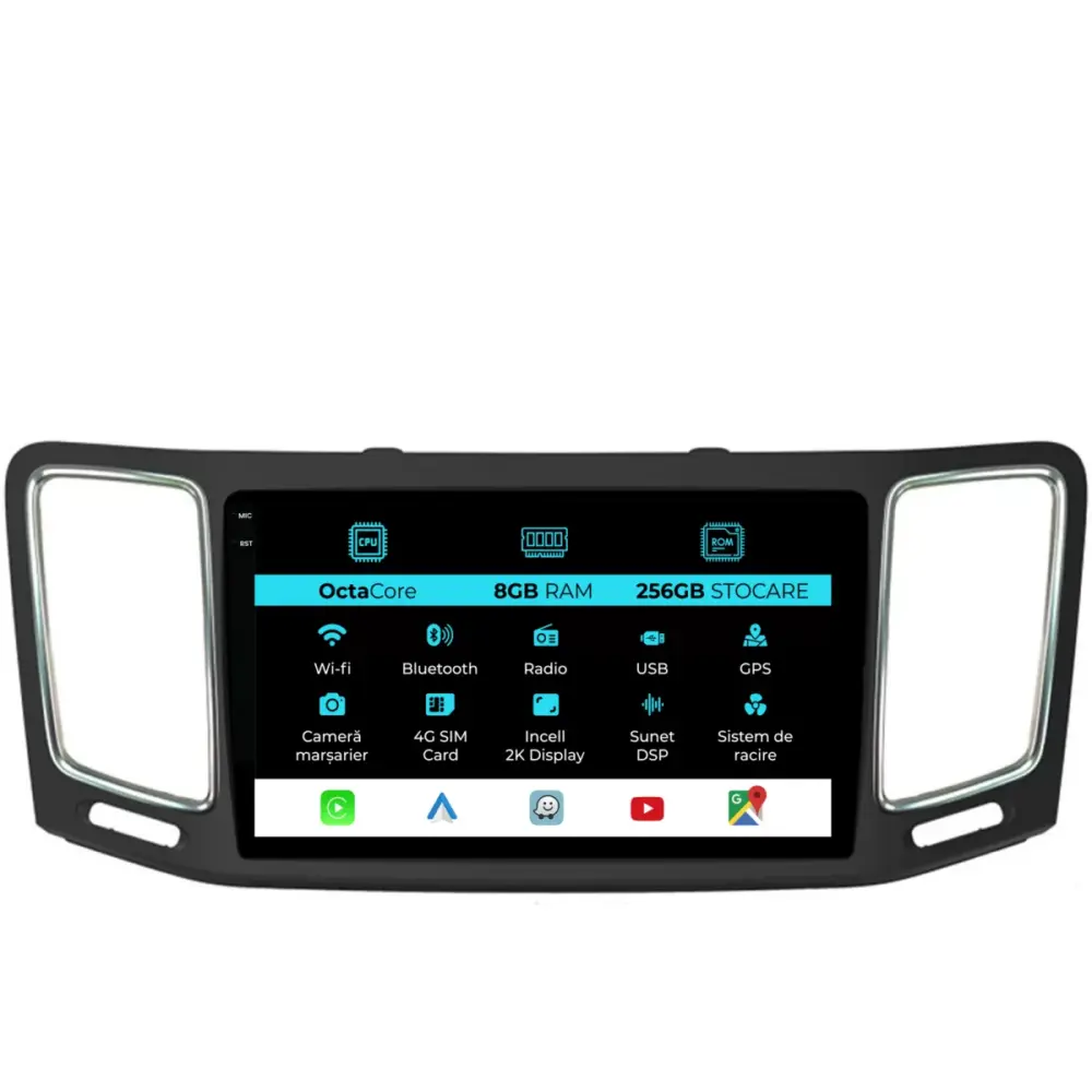 Navigatore Dedicato 8gb Ram 256gb Android Auto Carplay per Volkswagen Sharan