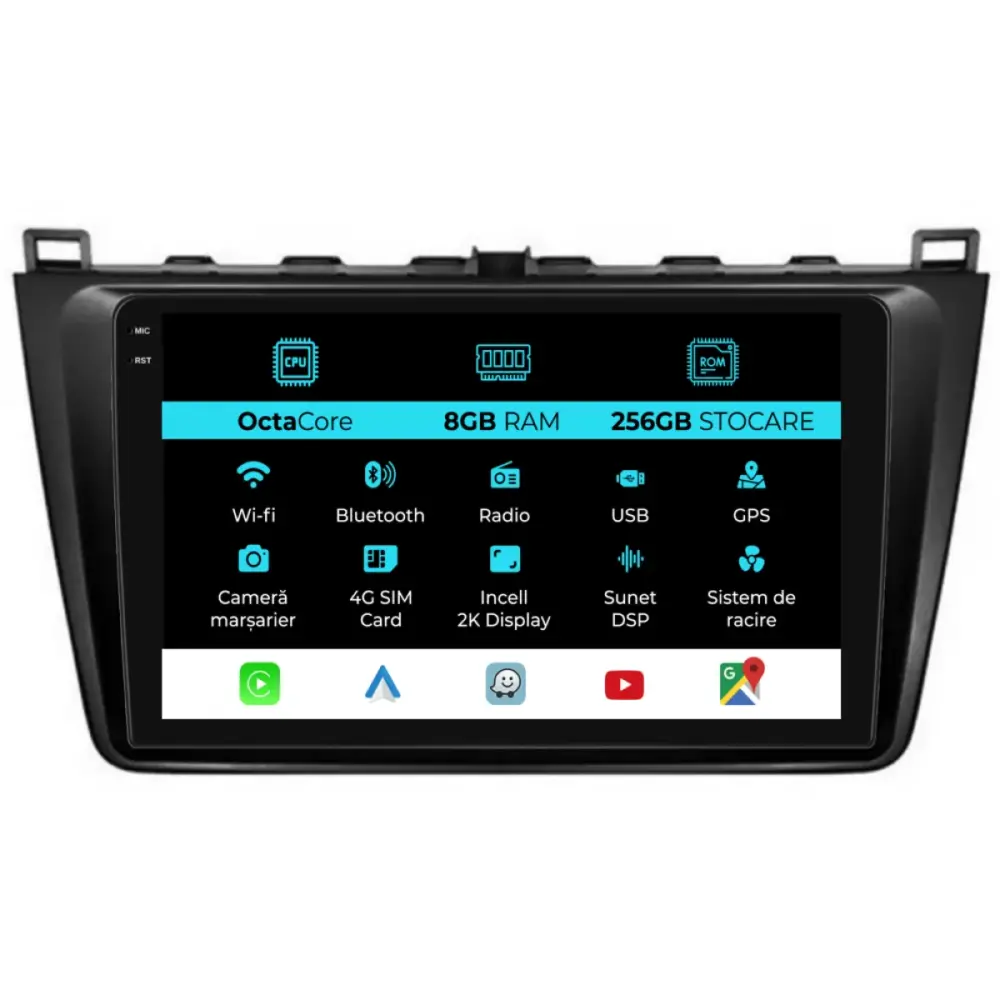 Navigatore Dedicato 8gb Ram 256gb Mazda 2 2007-2014 2K Android Auto Carplay