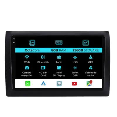 Navigatore Dedicato 8gb Ram 256gb Storage Android Auto Carplay per Fiat Stilo