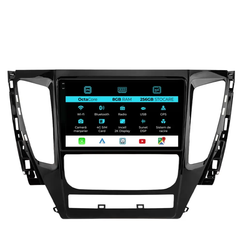 Navigatore Dedicato 8gb Ram 256gb Storage Android Auto Carplay per Mitsubishi