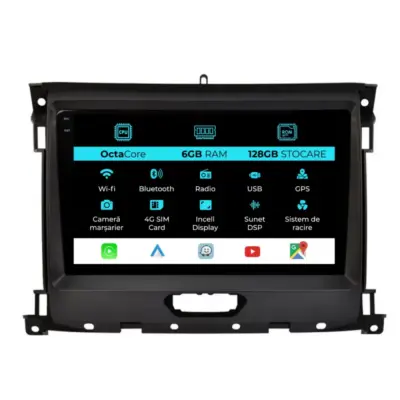 Navigatore Dedicato 9 Pollici 6gb Ram 128gb Storage per Ford Ranger 2011-2015