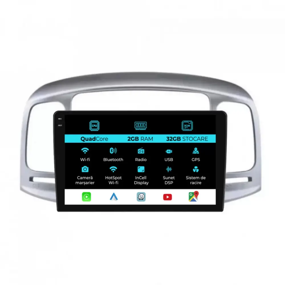 Navigatore Dedicato 9 Pollici Android Auto Carplay per Hyundai Accent 2005-2012