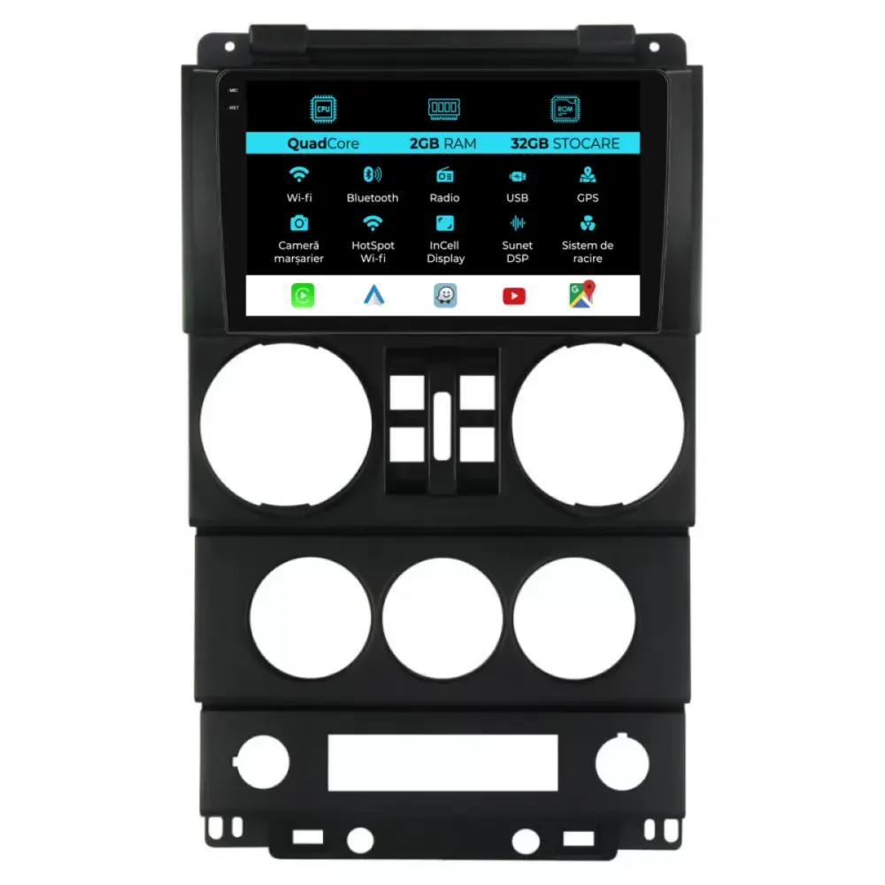 Navigatore Dedicato 9 Pollici Android Auto Carplay per Jeep Wrangler Rubicon