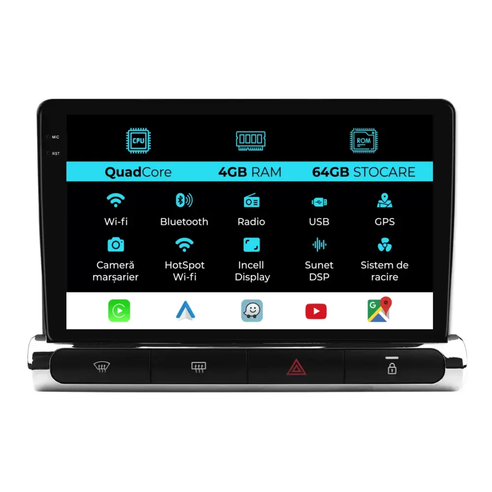 Navigatore Dedicato 9 Pollici Quadcore Android Auto Carplay per Citroën C3