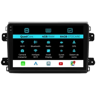 Navigatore Dedicato 9 Pollici Quadcore Android Auto Carplay per Fiat Ducato